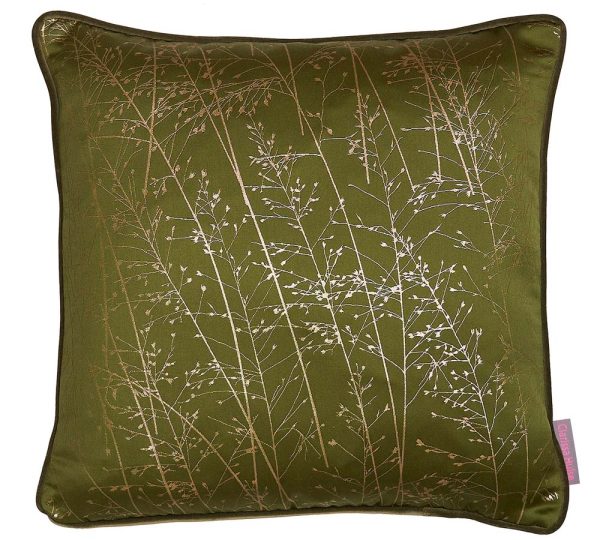 Whispering Grass Olive Cushion